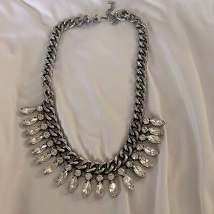 Silver and Rhinestone Statement Necklace